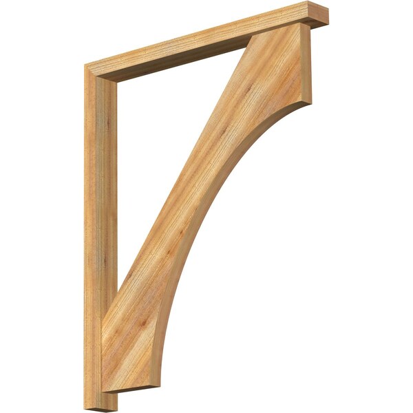 Ekena Millwork Westlake Block Rough Sawn Bracket w/ Offset Brace, Western Red Cedar, 4"W x 36"D x 44"H BKT0402X36X44WTL05RWR - main